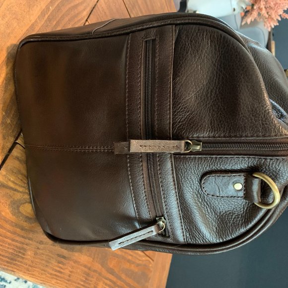 100% Pure Leather Dark Brown Duffel Bag - Picture 5 of 7